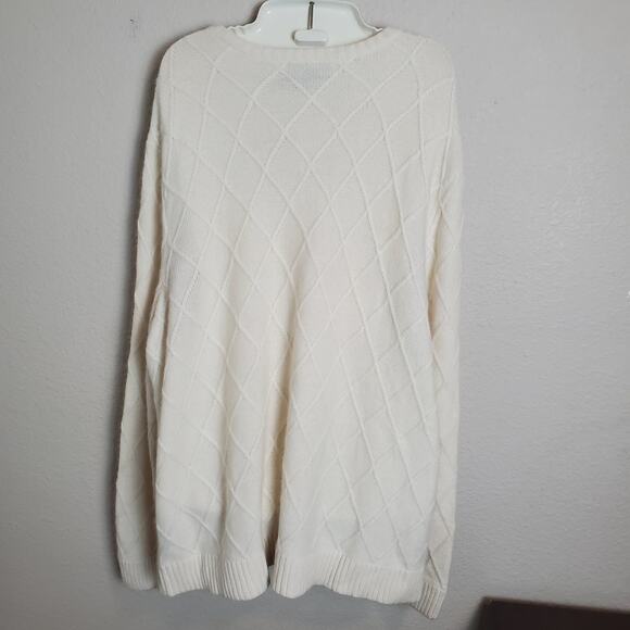 Jones New York Signature Copenhagen Zip Front Cardigan Eggshell Wool Blend Sz 3X - Picture 5 of 8